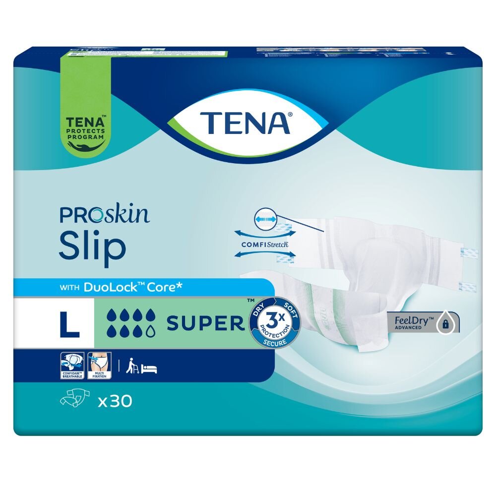TENA Slip SUPER - Inkontinenzwindeln - LARGE (3x30) 84 Stück