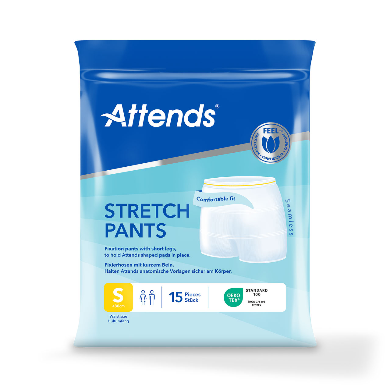 ATTENDS Stretch Pants - Netzhosen mit Beinansatz - 15er Pack - S
