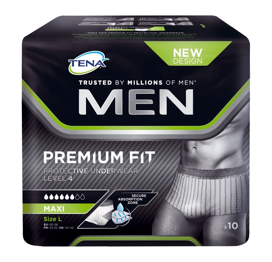 TENA Men Premium Fit - Pants MAXI für Männer Gr. L/XL (10 Stück Einzelpack)