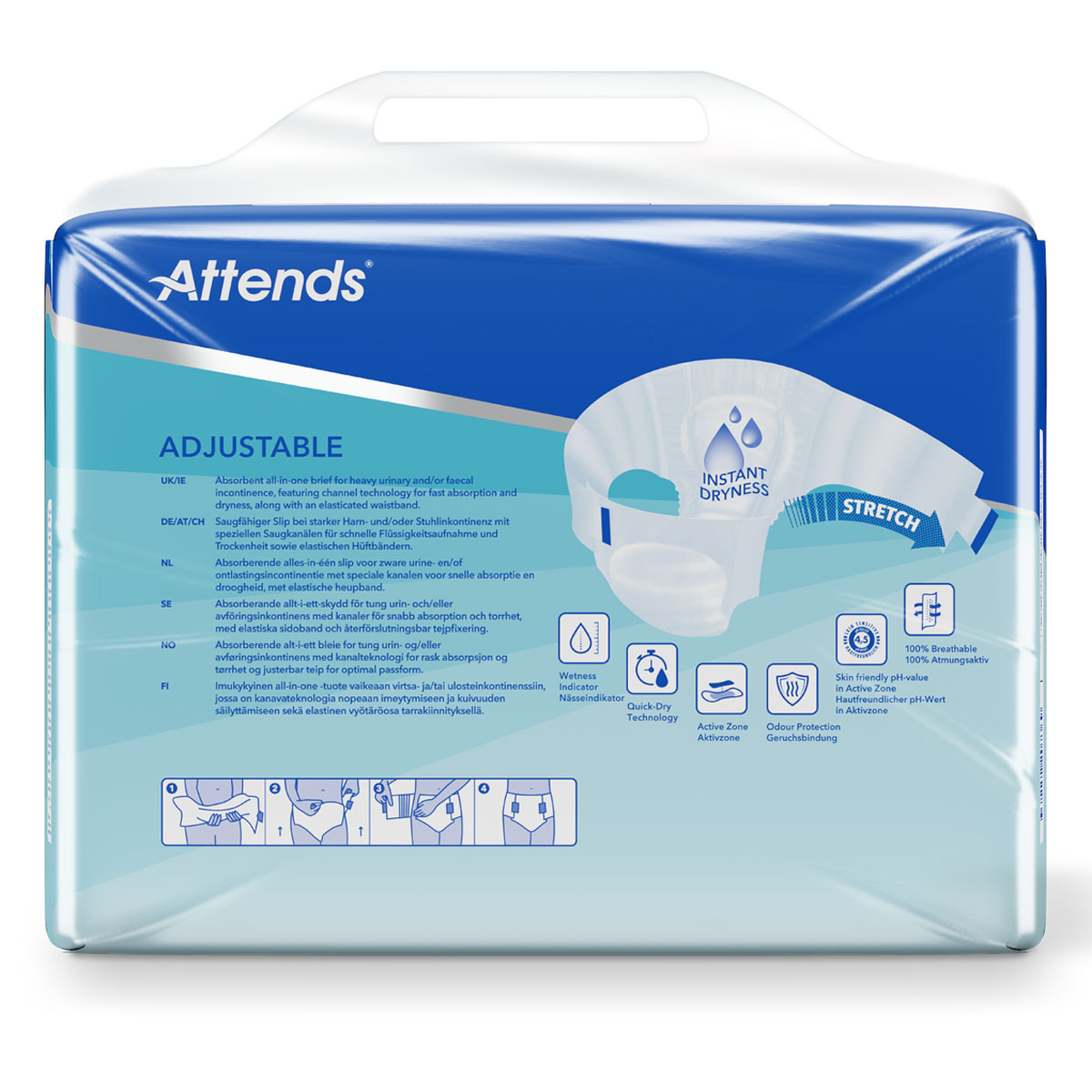 ATTENDS Adjustable 10 Large (L), flexibler Hüftbund - 21 Stück Einzelpack