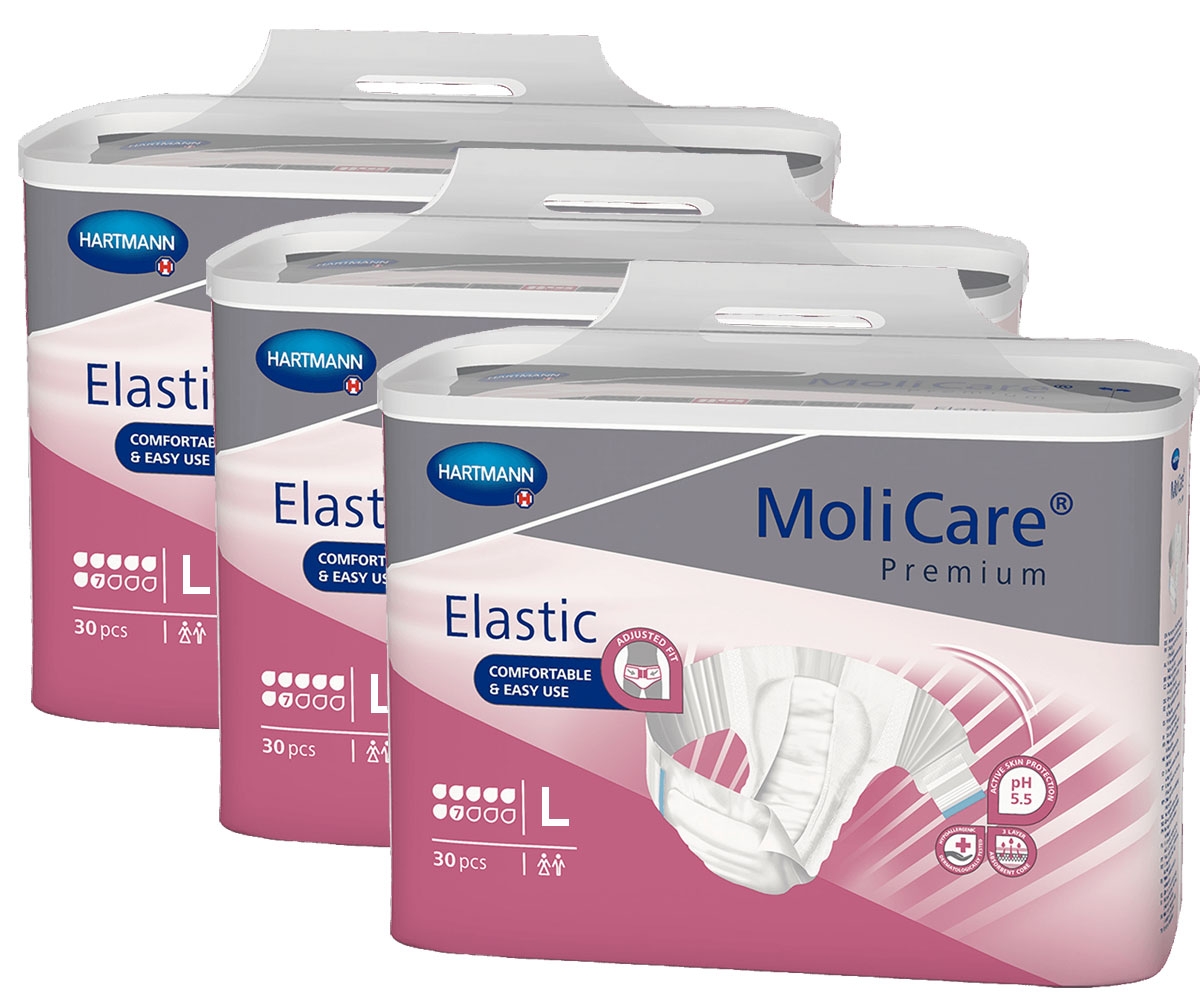 HARTMANN MoliCare® Premium ELASTIC - 7 Tropfen - Gr. Large (L), Inkontinenzwindel - 90 Stück