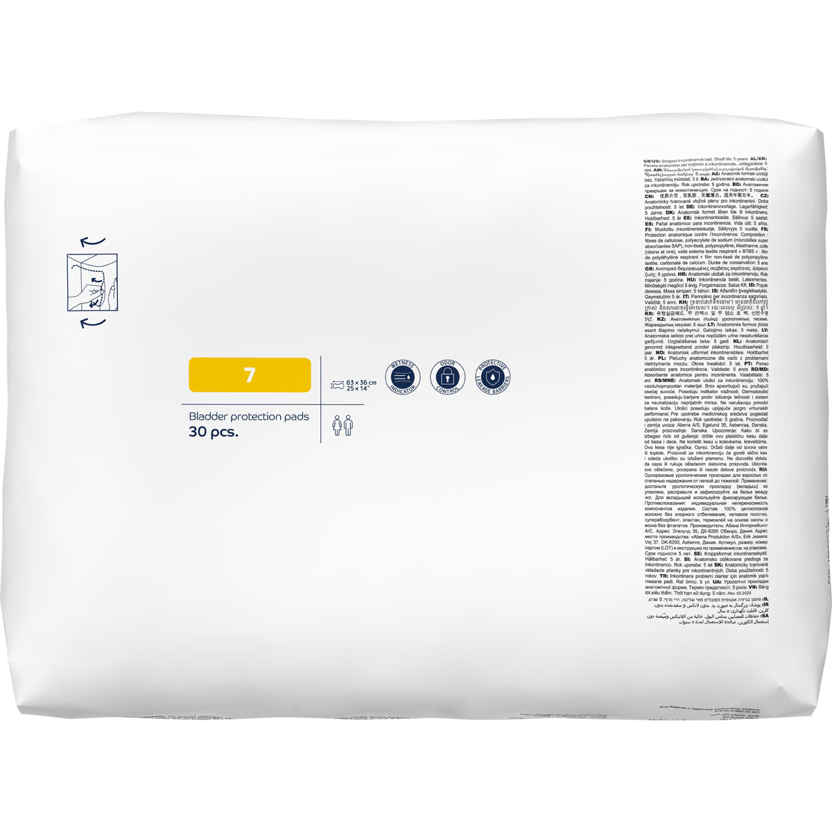 ABENA San Basic 7 - Inkontinenz-Vorlagen - Saugkraft: 1.700ml ABENA San Basic 7 - Inkontinenz-Vorlagen - Saugkraft: 1.700ml - 30 Stück Pack
