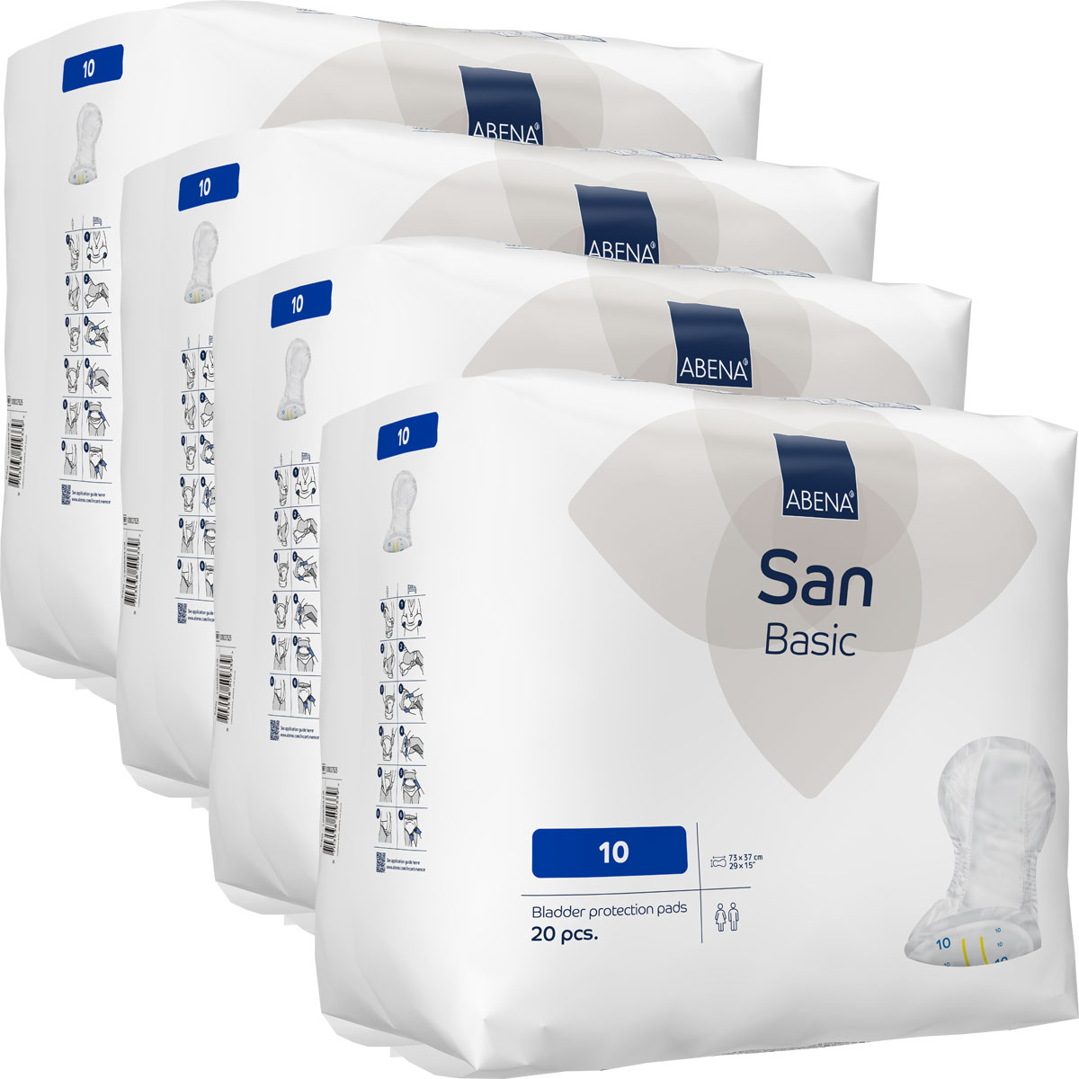 ABENA San Basic 10 - Inkontinenz-Vorlagen - Saugkraft: 2.700ml - 4x20 St. Karton