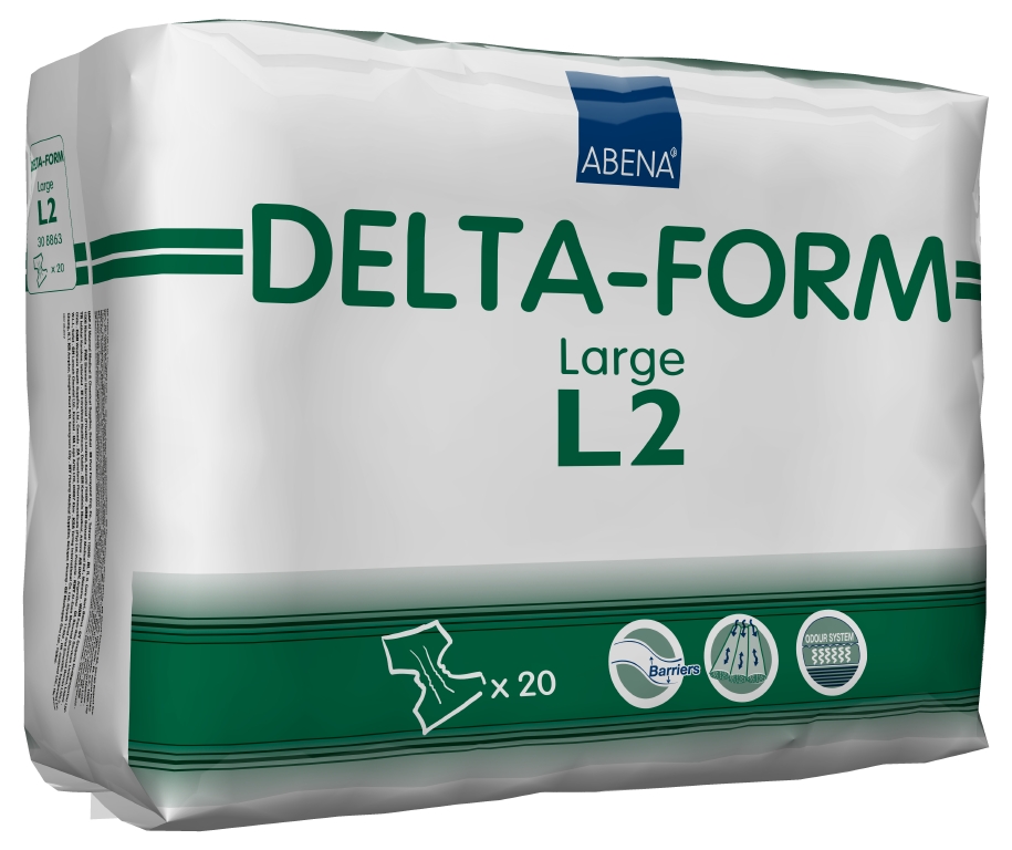 DELTA-Form Gr. Large L2, Windeln mittlere Saugstärke - 20 St. Packung