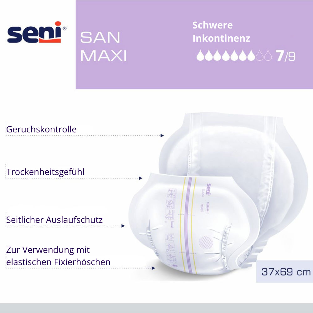Seni SAN MAXI - anatomische Vorlagen (10 St. Einzelpack)