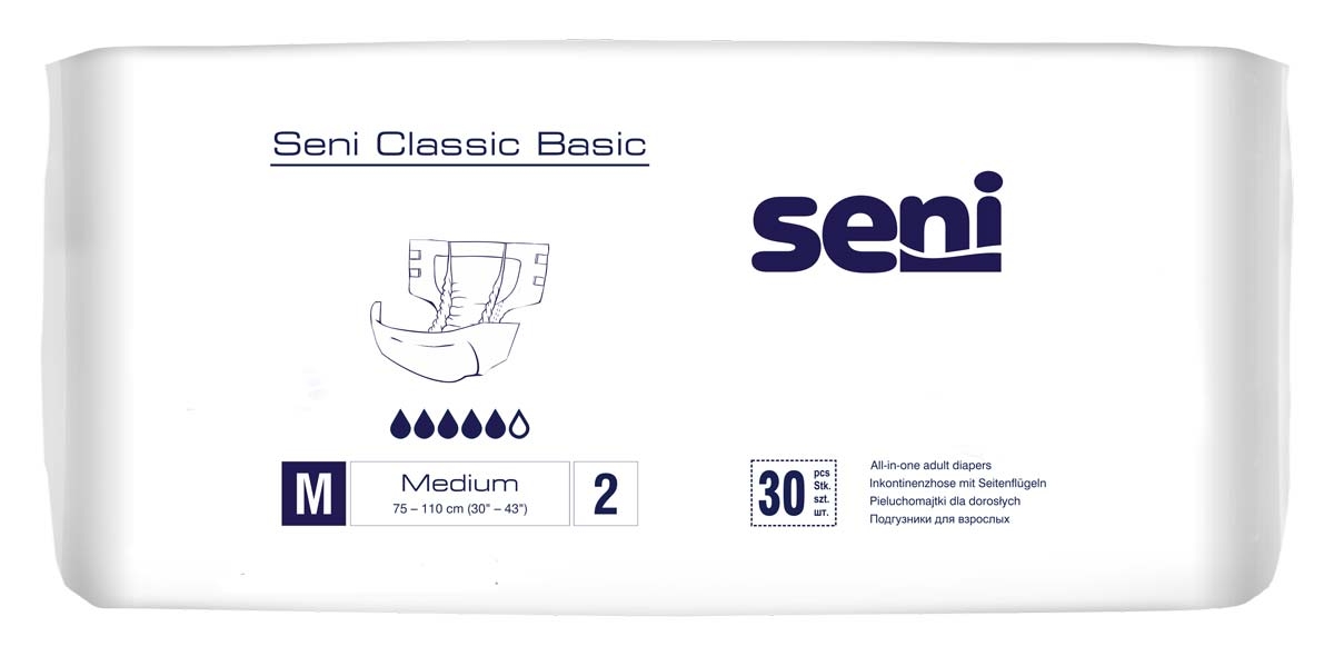 SENI CLASSIC BASIC - Windelhosen - Gr. 2 Medium 30 Stück Einzelpack