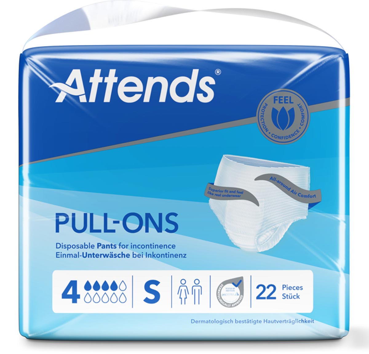 ATTENDS Pull-Ons 4 - Inkontinenzpants - (S) Small - 4x22 Stück