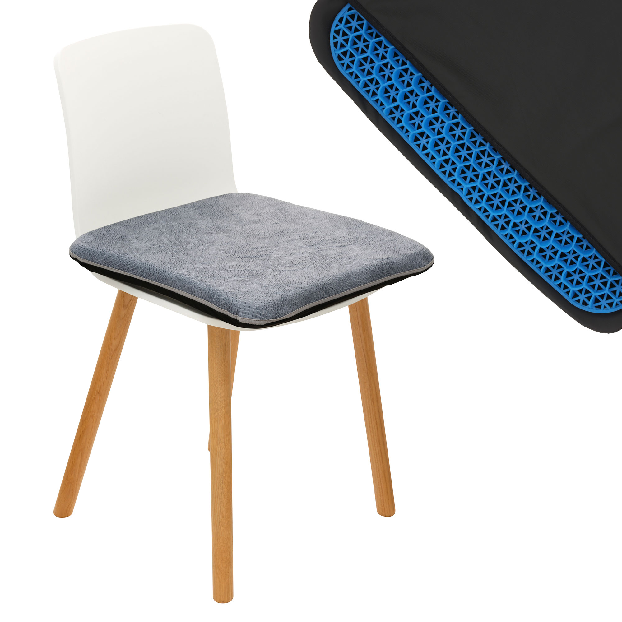 Suprima Inkontinenz Sitzkissen Komfort mit Geleinlage „Blau-Struktur“  Suprima Inkontinenz Sitzkissen Komfort mit Geleinlage „Blau-Struktur“