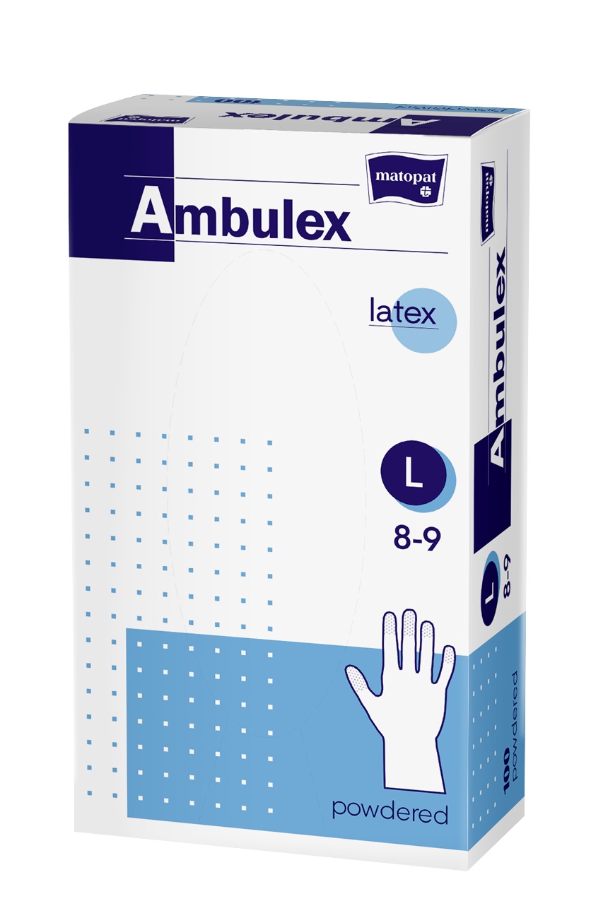 Ambulex Einmalhandschuhe Latex gepudert 100 Stück Größe L