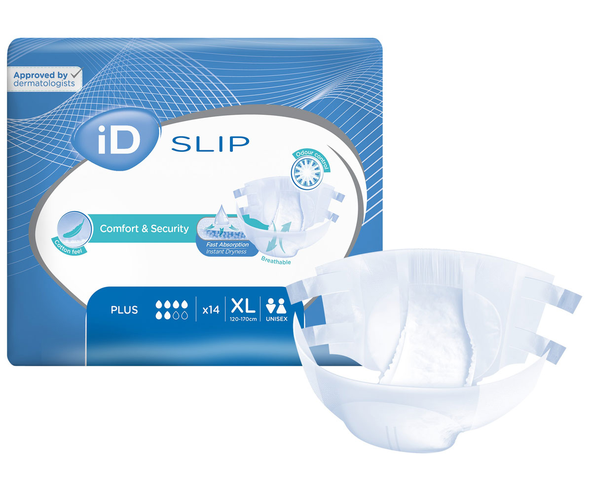 iD Slip PLUS - Inkontinenzwindeln - Gr. X-Large (XL) - 4x14 St. Karton