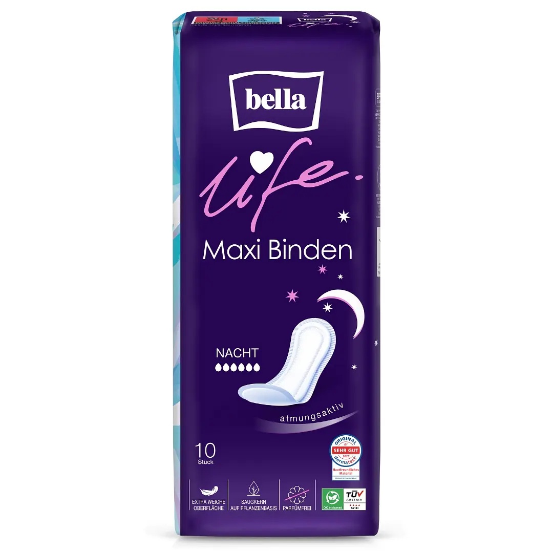 Bella Maxi - klassische Damenbinden - NACHT - 10 St. Pack Bella Maxi - klassische Damenbinden - NACHT - 10 St. Pack