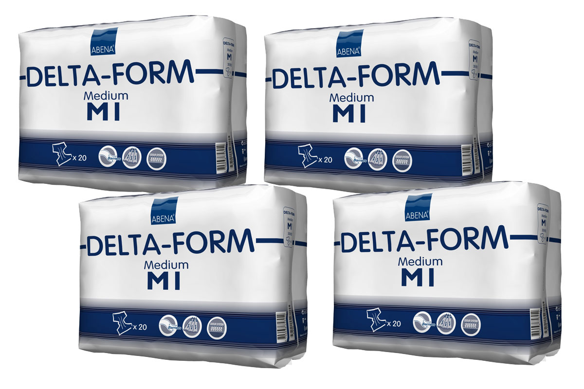DELTA-Form Gr. Medium M1, Standard Inkontinenzwindeln - 4x20 Stück    