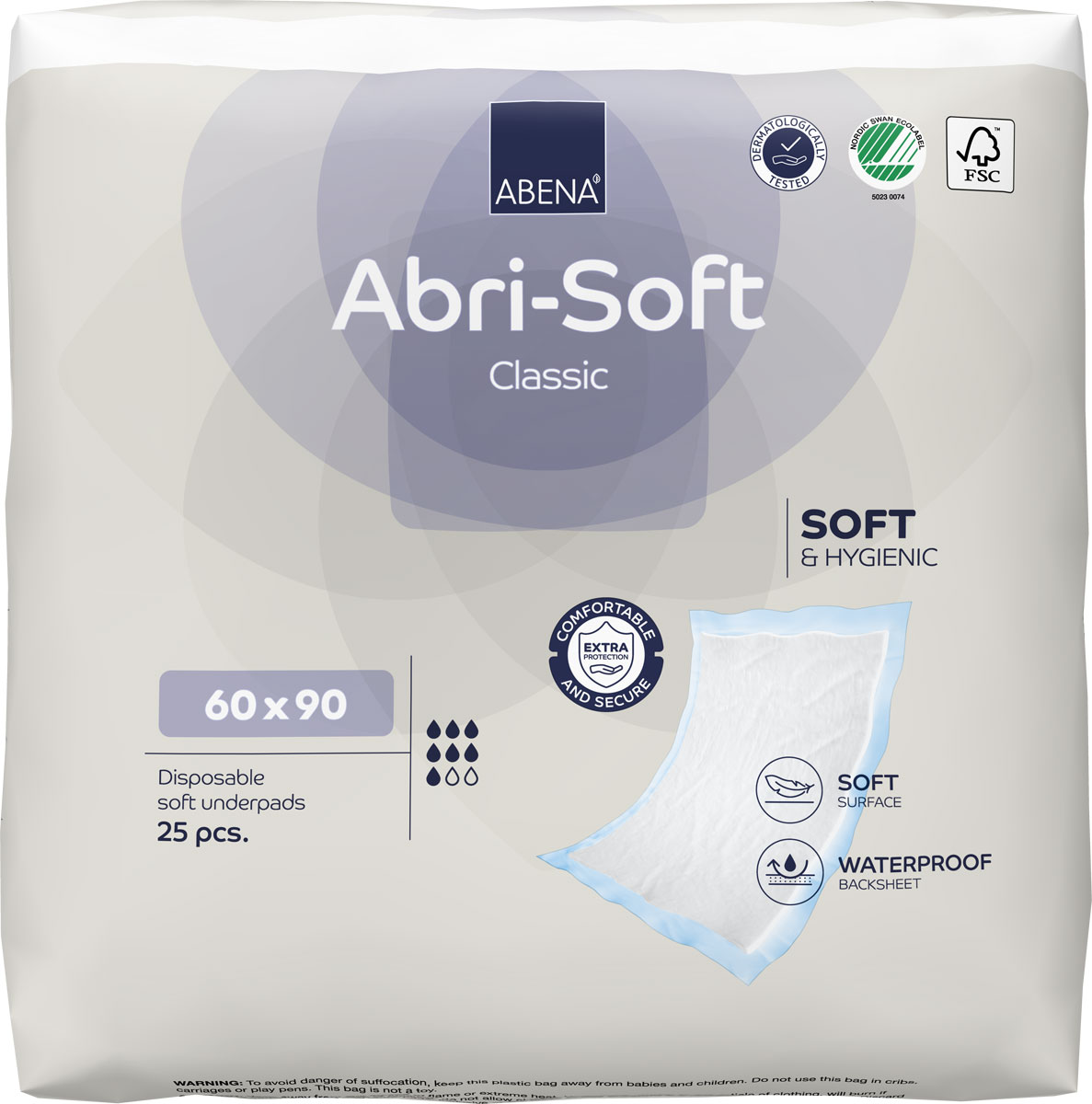 ABENA Abri-Soft CLASSIC Betteinlagen 60 x 90cm (25 Stück Einzelpackung)