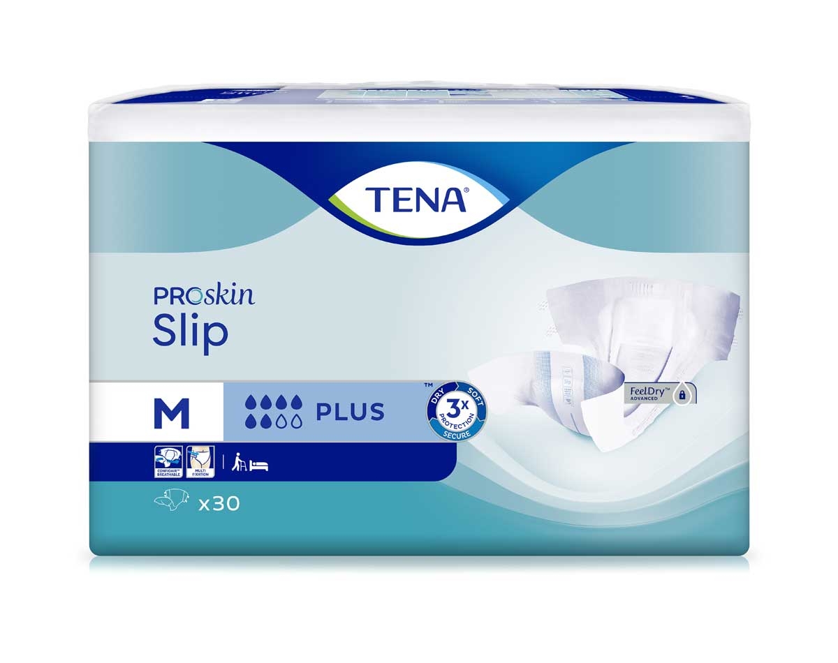 TENA Slip PLUS - Inkontinenzwindeln - MEDIUM 30 Stück Packung