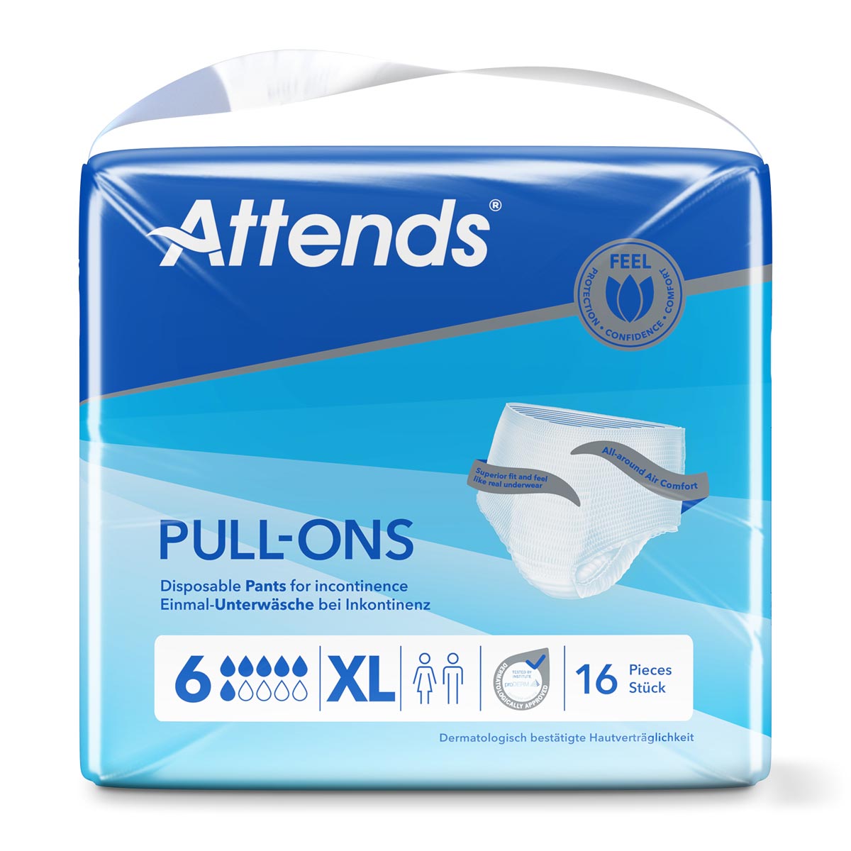 ATTENDS Pull-Ons 6 (Plus) - Inkontinenzpants - Extra-Large - 4x16 Stück