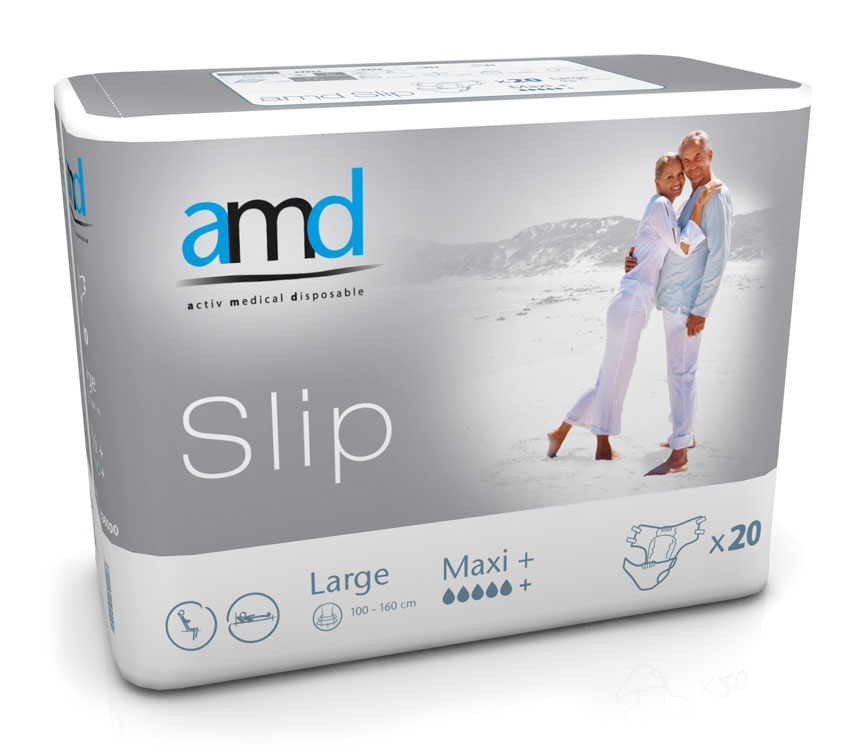 AMD SLIP - (MAXI PLUS) - Inkontinenzwindeln - Gr. Large (L) - 4x20 St. Karton