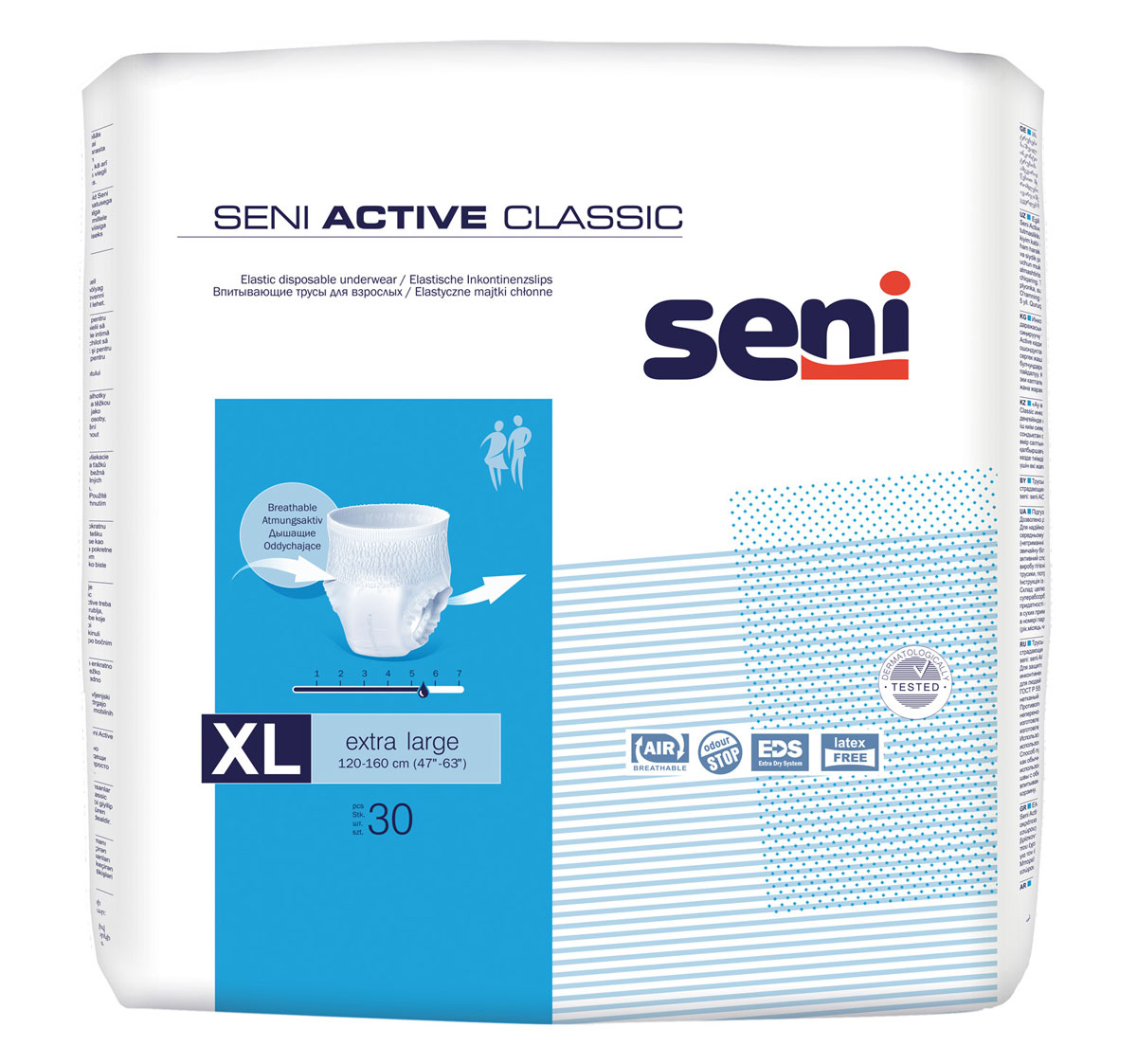 SENI Active CLASSIC Inkontinenzslip Gr. EXTRA LARGE (3x30 St) Karton