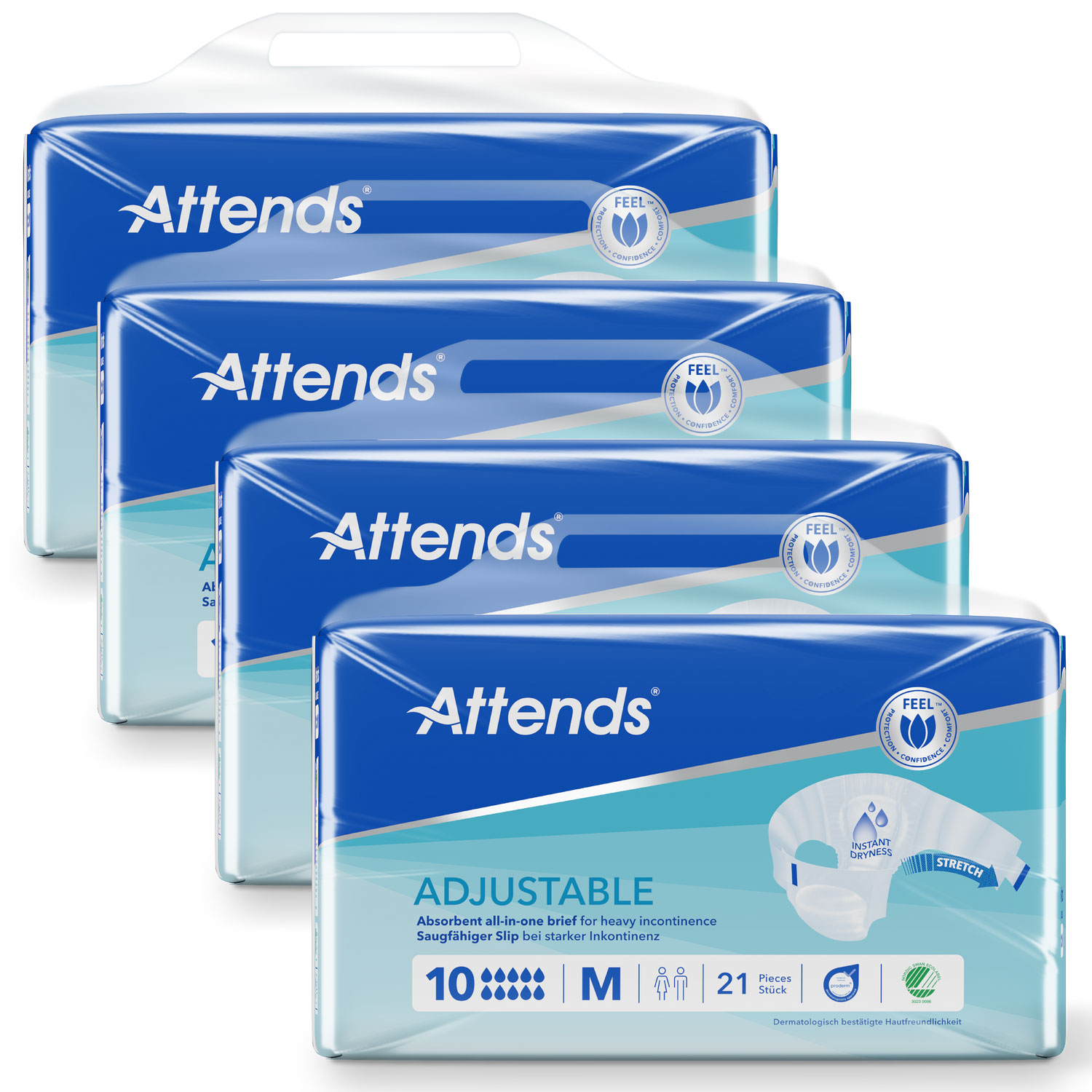 ATTENDS Adjustable 10 Medium (M), flexibler Hüftbund 84 (4x21) Stück