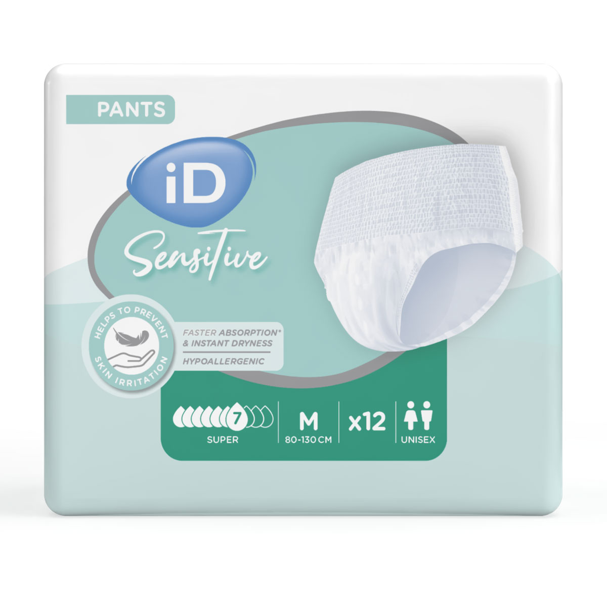 iD Pants Sensitive SUPER - Inkontinenz-Pants - Gr. Medium (M) - 12 St. Packung