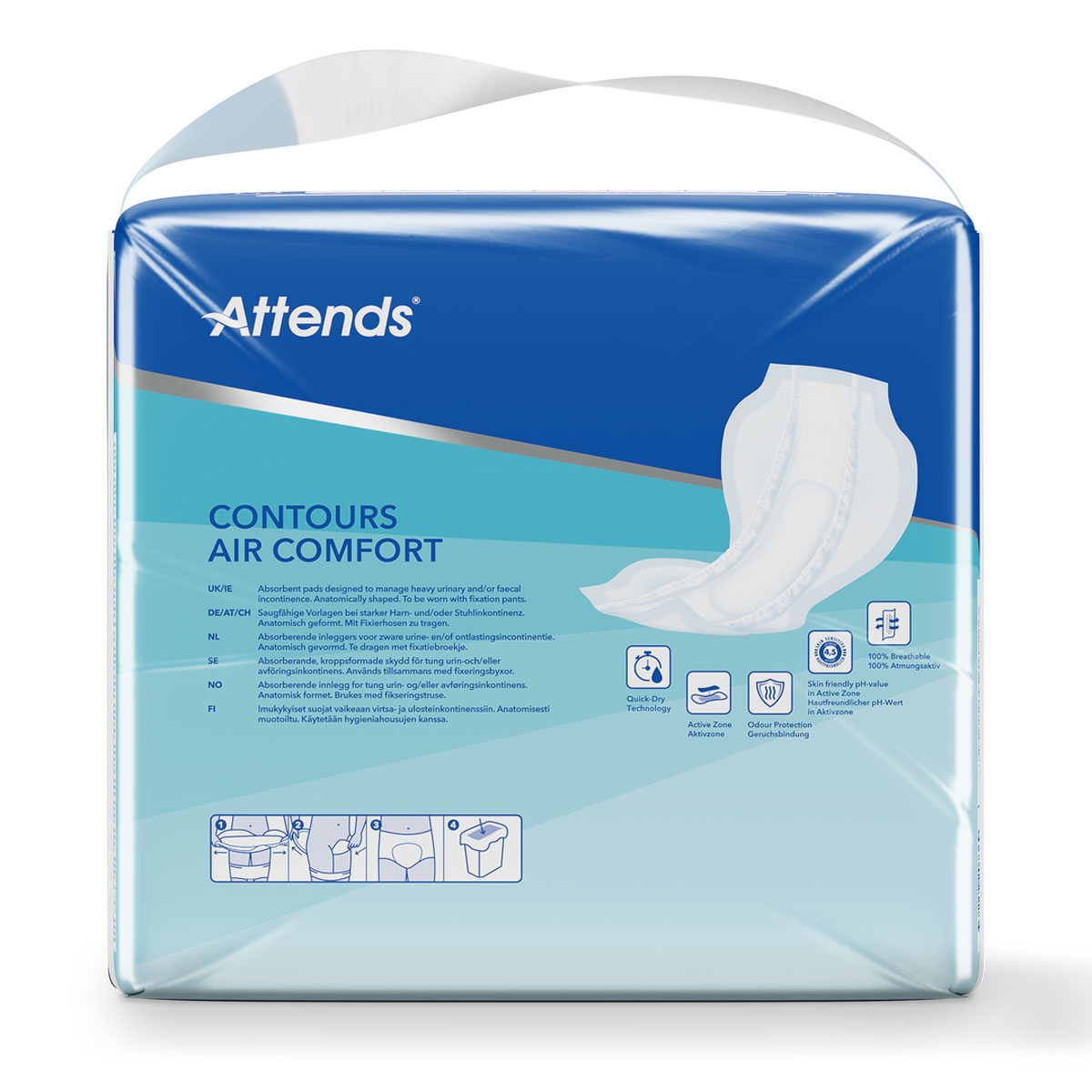 ATTENDS Contours AIR Comfort 10 - atmungsaktive Vorlage - 4x21 Stück