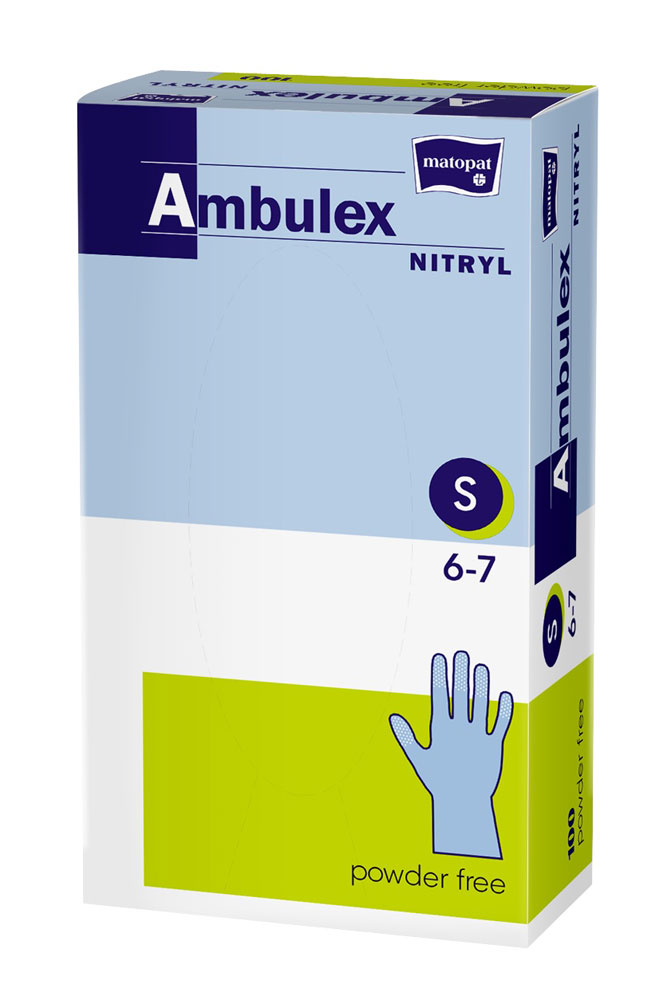Ambulex Nitril Einweghandschuhe 100 Stück - blau - Größe S