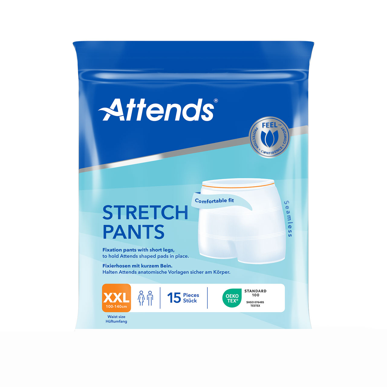 ATTENDS Stretch Pants - Netzhosen mit Beinansatz - 15er Pack - XXL
