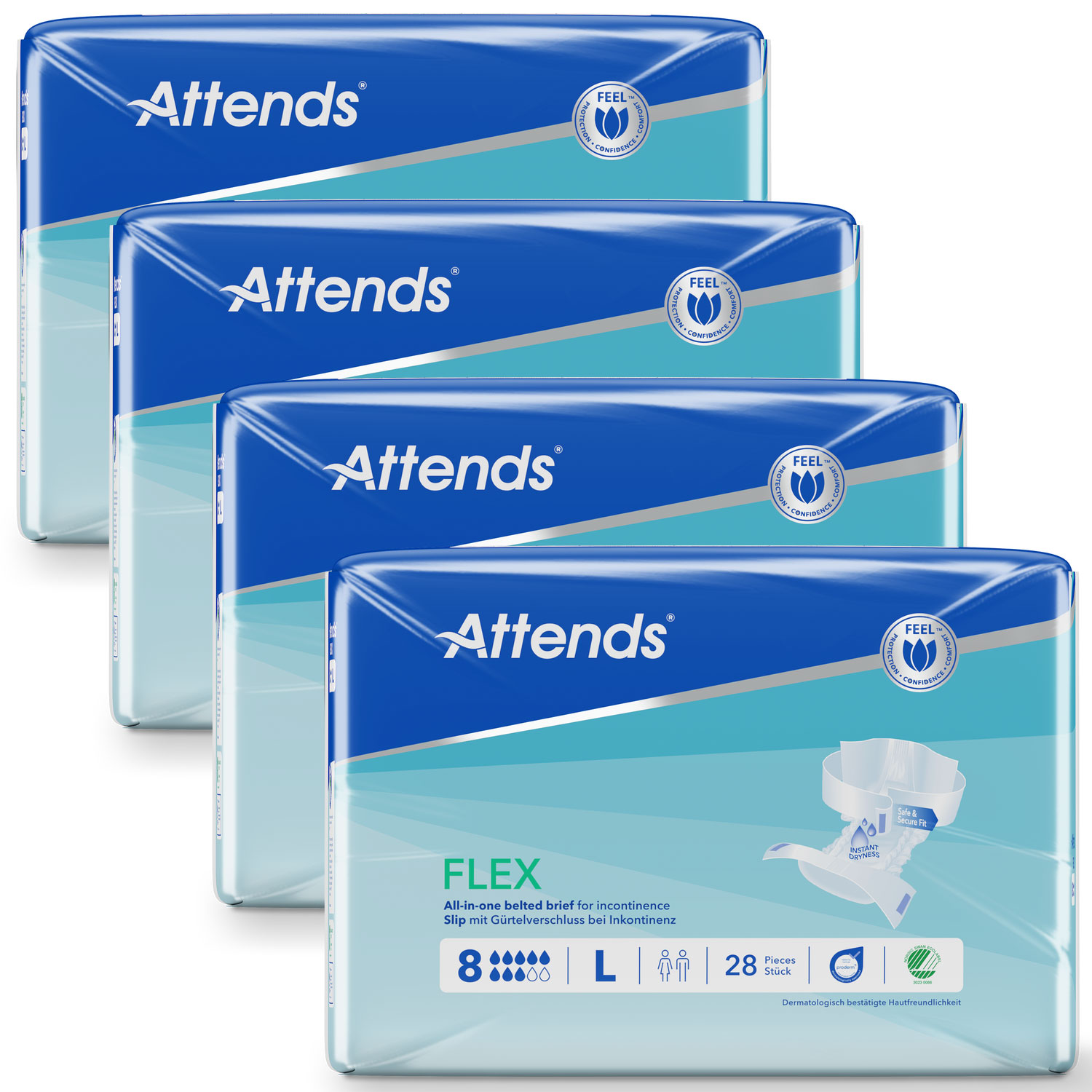ATTENDS Flex 8 - Vorlage mit Hüftbund, Large (L), 112 Stück