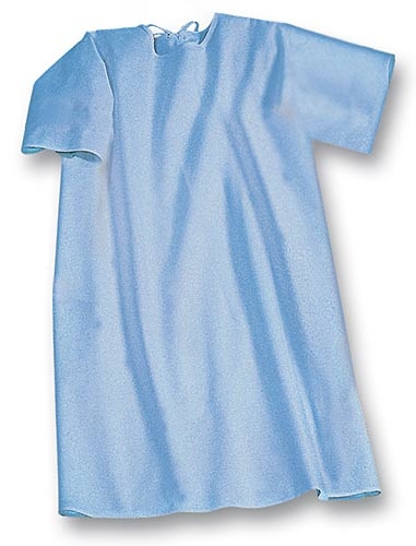 Suprima Pflegehemd - in blau - offenes Rückenteil mit Bindeverschluss - Kurzarm - 4072 44/46