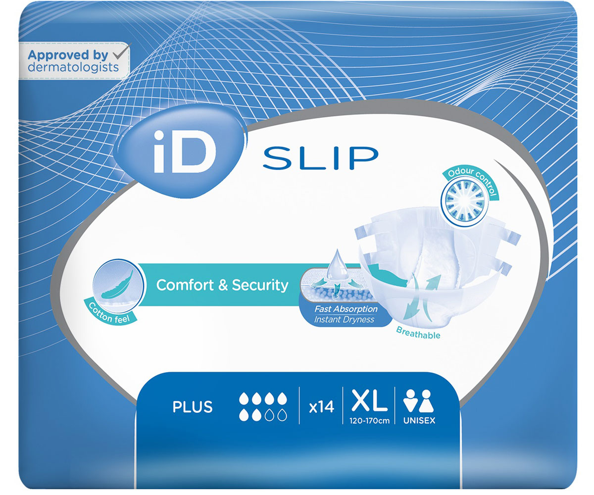 iD Slip PLUS - Inkontinenzwindeln - Gr. X-Large (XL) - 4x14 St. Karton