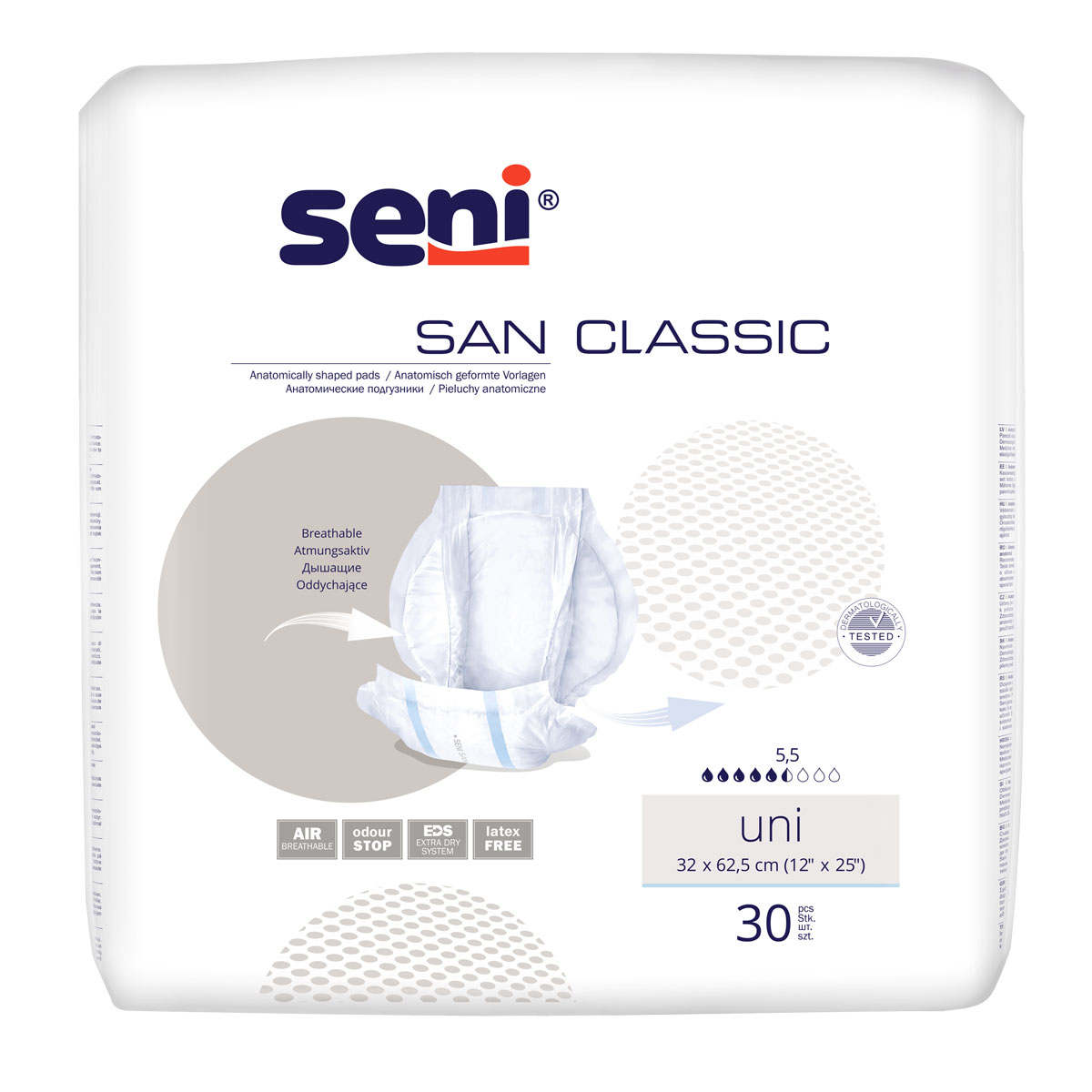 Seni SAN Classic - UNI - atmungsaktive Vorlagen (4x30) 120 Stück Karton