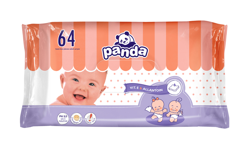 Panda Feuchttücher - 64er Pack