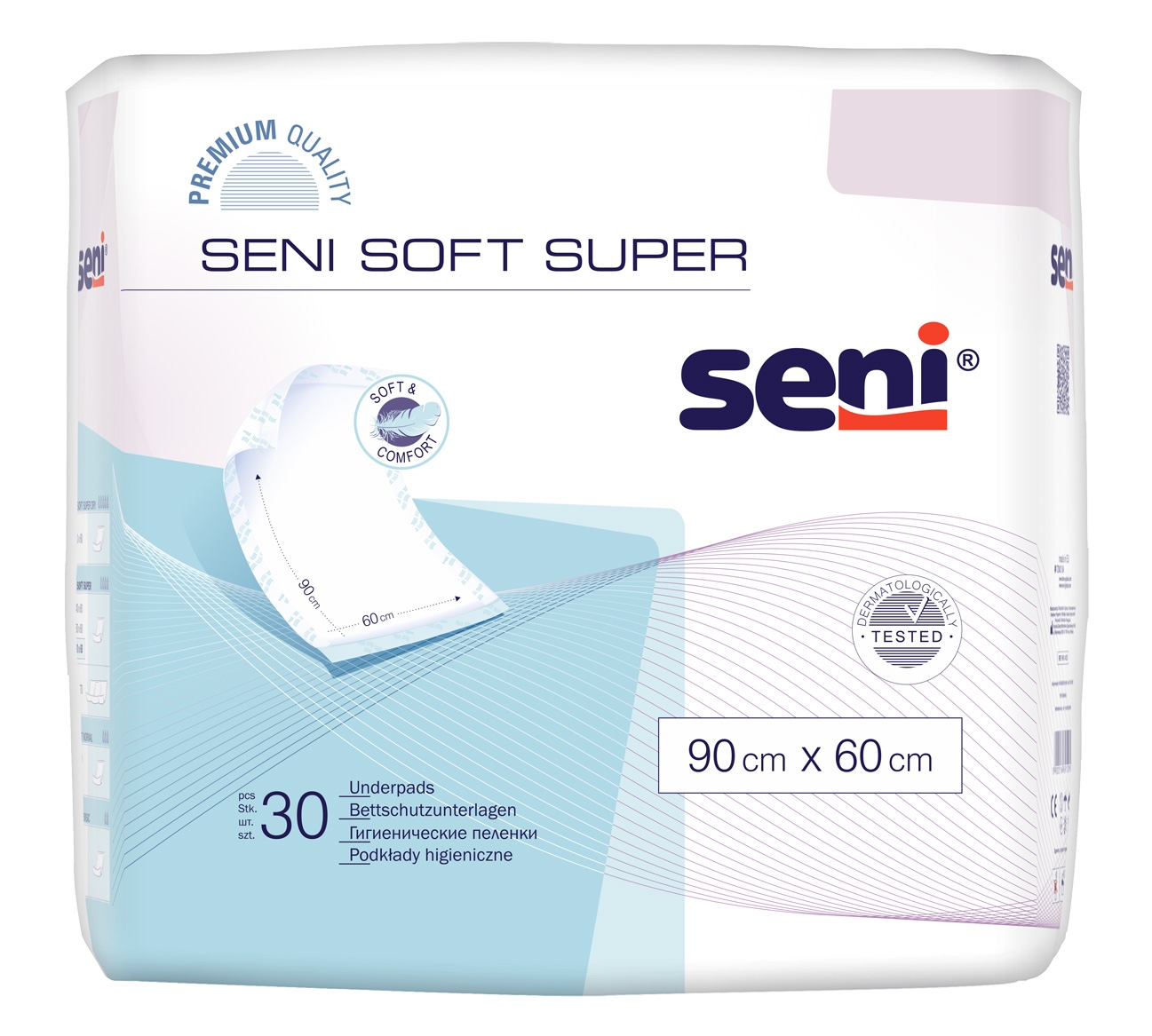 SENI Soft SUPER - Krankenunterlagen 90 x 60 cm Flocken - 120 Stück