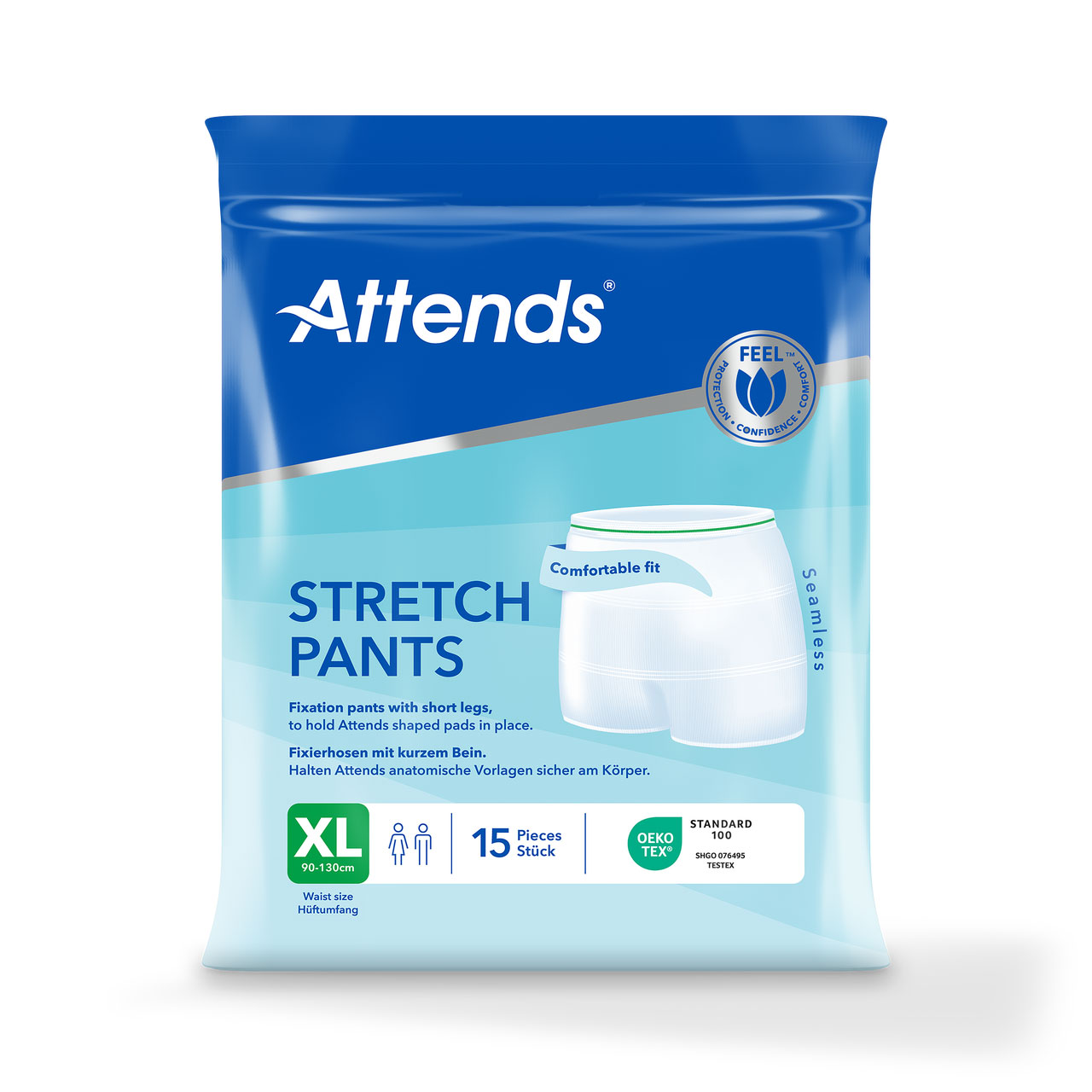 ATTENDS Stretch Pants - Netzhosen mit Beinansatz - 15er Pack - XL