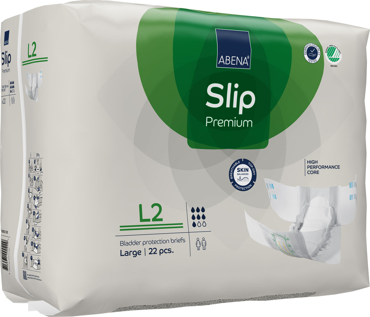 ABENA Slip Premium Gr. L2 - Inkontinenzwindeln  (4x22 Stück)