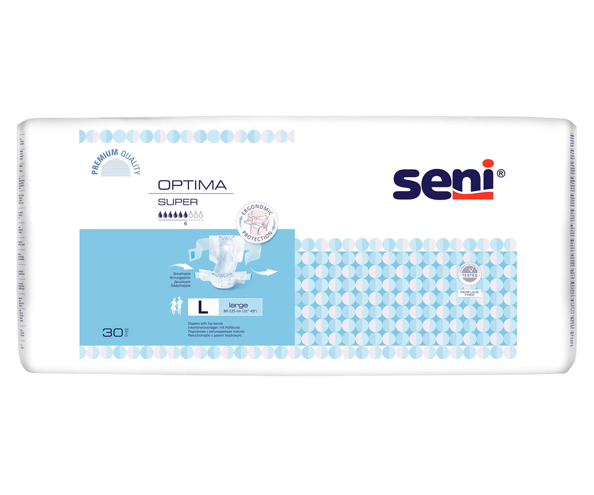 SENI Optima SUPER - Vorlagen mit Hüftbund, Gr.3 LARGE - 30 St. Packung