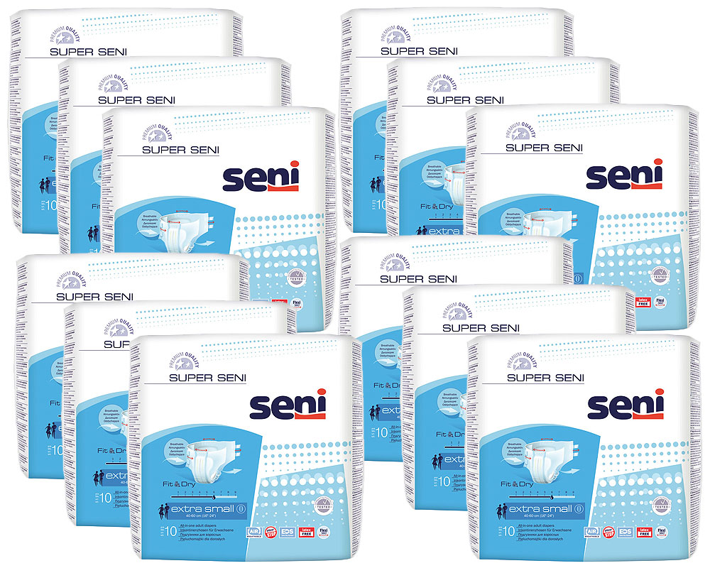 Super Seni - Inkontinenzwindeln - Gr. 0 EXTRA SMALL 120 (12x10 Stück)