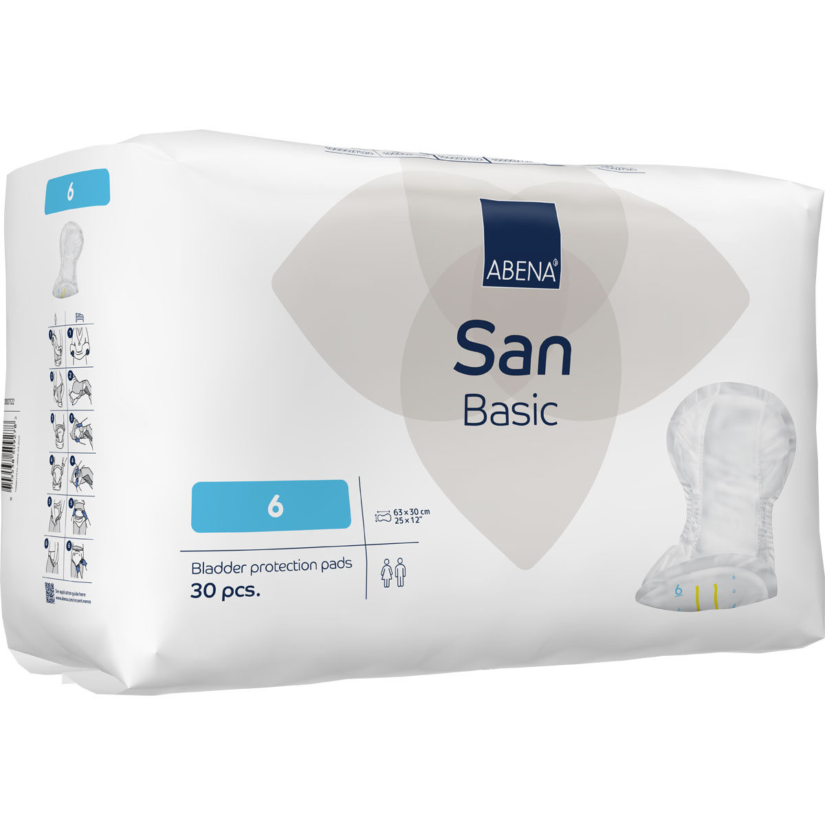 ABENA San Basic 6 - Inkontinenz-Vorlagen - Saugkraft: 1.300ml 4x30 St. Karton ABENA San Basic 6 - Inkontinenz-Vorlagen - Saugkraft: 1.300ml - 30 Stück Pack