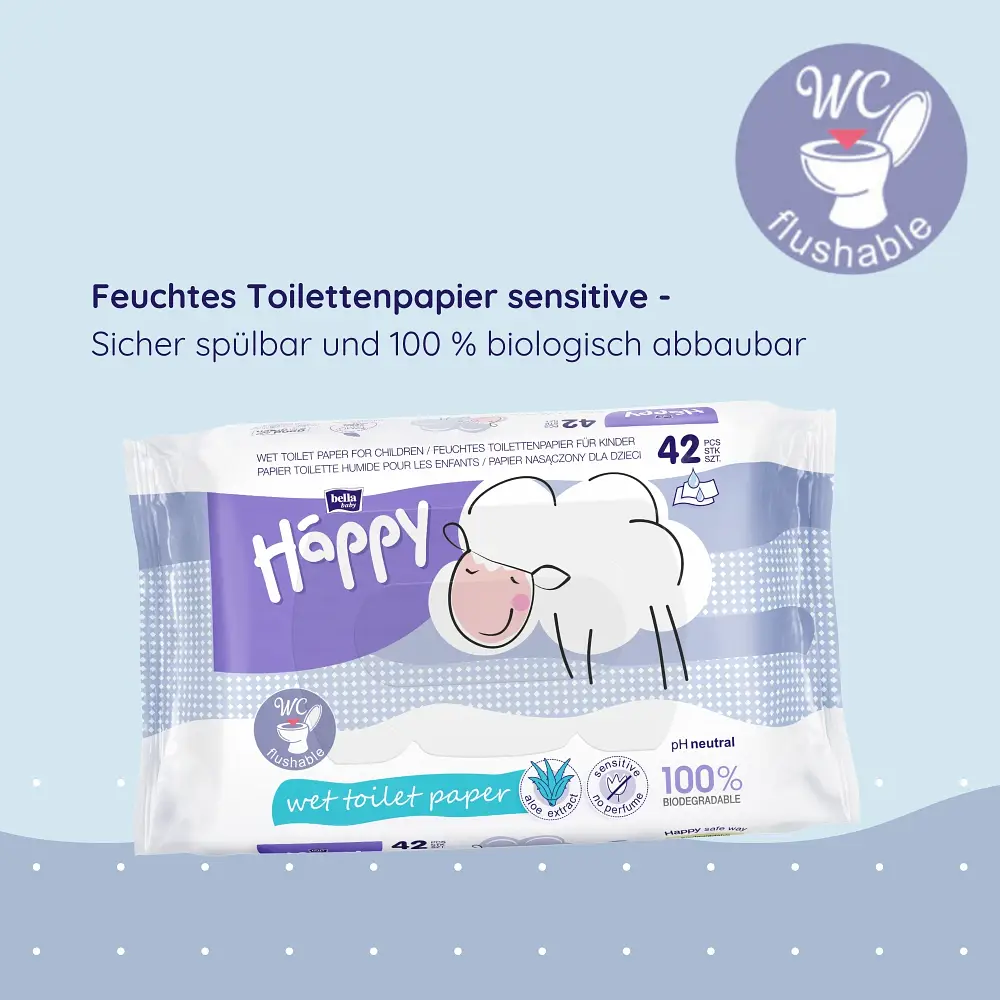 Bella Happy - feuchtes Toilettenpapier Sensitive - 42 Tücher