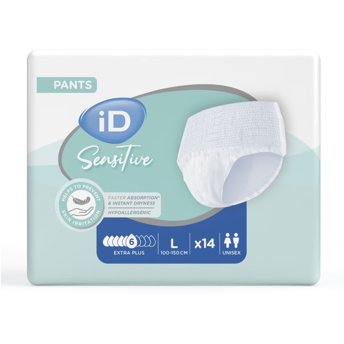 iD Pants Sensitive Extra PLUS - Inkontinenz-Pants - Gr.  Large (L) - 14 St. Packung