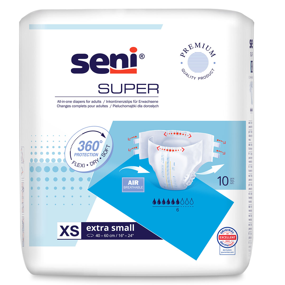 SENI Super - Inkontinenzwindeln - Gr. 0 (XS) EXTRA SMALL
