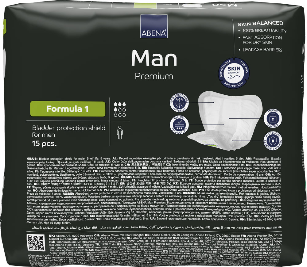 ABENA Man Formula 1 Premium - Inkontinenzeinlagen für den Mann - 450ml - 15 Stück