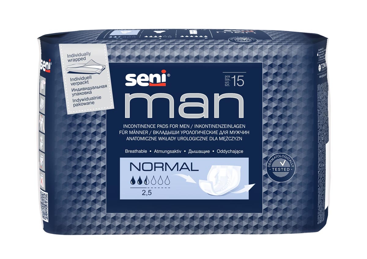 SENI Man NORMAL - Herrenvorlagen - 15 Stück Einzelpack