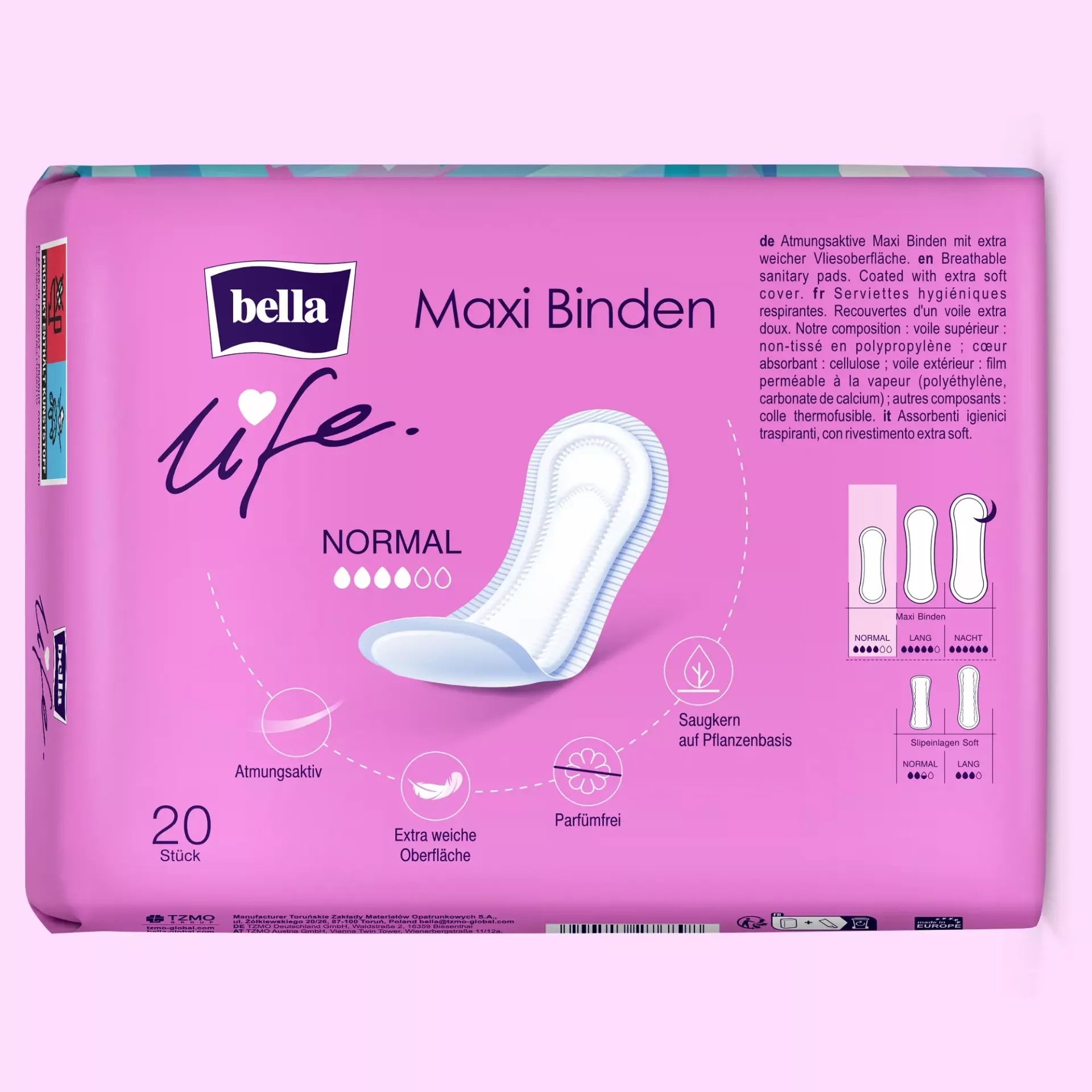 Bella Maxi - klassische Damenbinden - NORMAL - 20 St. Pack