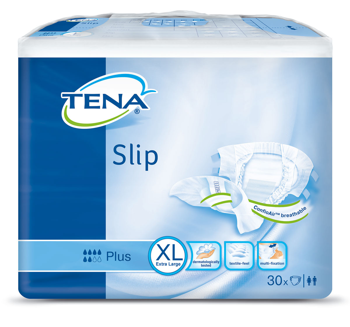 TENA Slip PLUS - Inkontinenzwindeln - EXTRA LARGE 30 Stück Packung