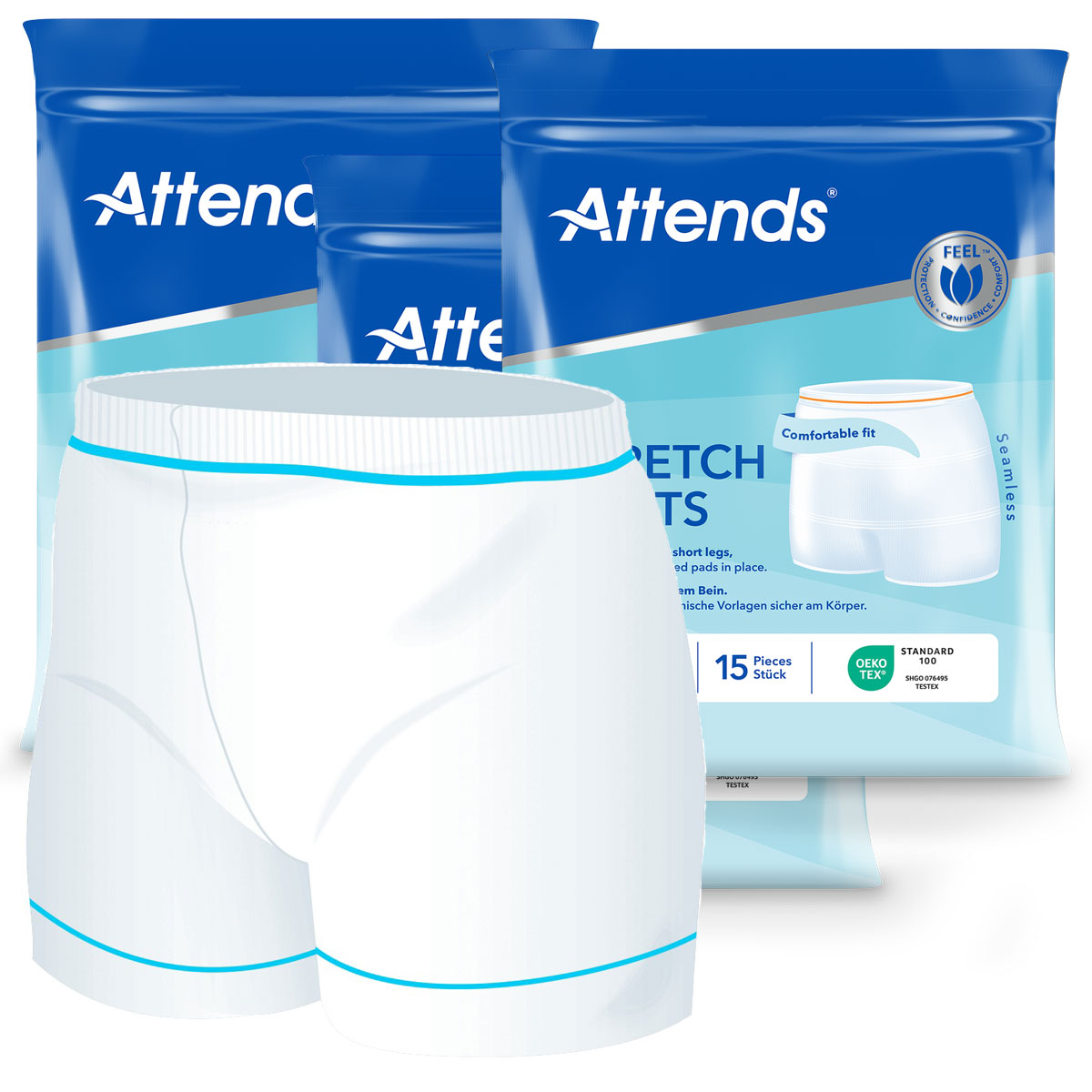 ATTENDS Stretch Pants - Netzhosen mit Beinansatz - 15er Pack