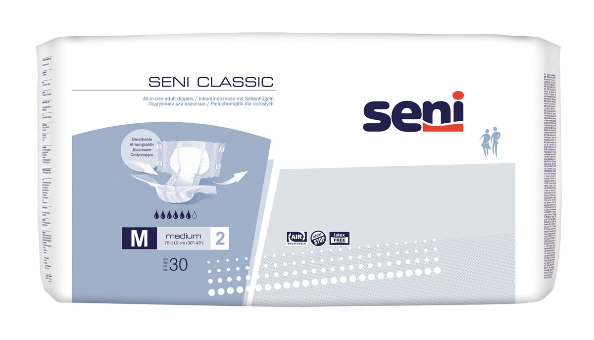 SENI CLASSIC - Gr. 2 Medium - Windelhosen für den Tag, 30 Stück Packung