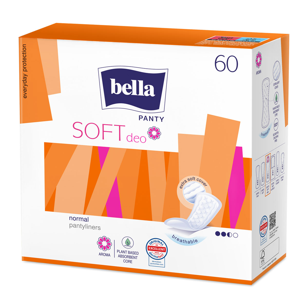 Bella Panty Slipeinlagen "Soft Deo Fresh" (mit Duft) - 60 Stück Packung