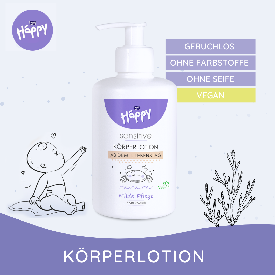 Bella Happy Sensitive Körperlotion - 300ml Pumpspender