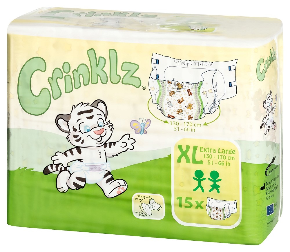 Crinklz Windeln "Original" mit lustigen Bärchen Motiven - Extra Large (XL)