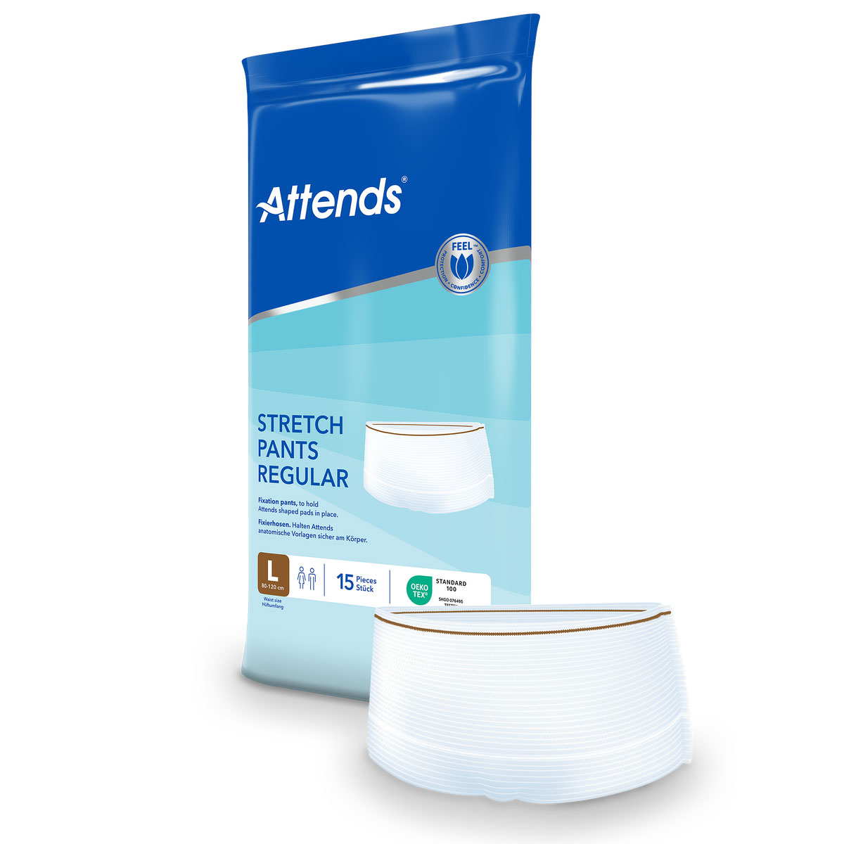 ATTENDS Stretch Pants REGULAR - Netzhosen - 15er Pack - L